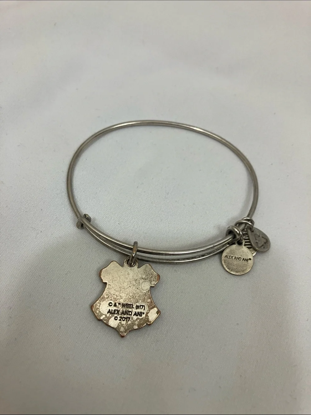 Alex and Ani Harry Potter Silver-Tone Hogwarts Crest Charm Bangle Bracelet